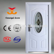 Puerta de acero de cristal oval clásica